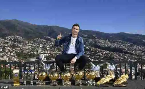 Cristiano Ronaldo Poses With His 15 Individual Trophies To Flag Off The New Year (Photos)